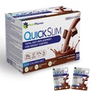 Quick Slim Maaltijd Vervangingsshake voor gewichtsverlies, 30 porties, 20g proteïne, 27 vitamines en mineralen, Dieetvezels, Low Carb, Glutenvrij (dubbele chocolade, 30 sachets)