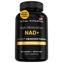 Vitale vitamines NAD supplement - NAD+ (Nicotinamide Adenine Dinucleotide) voor mannen en vrouwen - Gemaakt met liposomale levering - Cellular Anti-Aging Support, Energy, Focus - 30-Day Supply