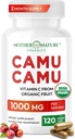 Organic Vitamin C from Camu Camu Capsules 1,000mg, Packed with Natural VIT C, Raw Antioxidants - Immune Support Supplement & Anti-Aging for Skin - Powder Organic, Vegan, Non-GMO (120 Count)