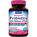 Probiotiques de vitalité innée pour les femmes, 100 milliards d'UFC 18 souches, prébiotiques et probiotiques, avec canneberge, vitamine C et B6 P5P, santé vaginale et digestive, non réfrigéré, 60 capsules