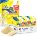 Nana Flakes 100% Pure Banana Flakes Medical Food Powder - Verminderen vetopname en natuurlijke remedie voor diarree en hartverbranding - Grote bron van eiwit en vezel (25 single-server Packs)
