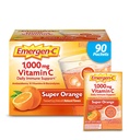 Emergen-C 1000mg vitamine C poeder voor dagelijkse Immune ondersteuning Cafeïnevrije vitamine C supplementen met zink en Mangaan, B vitamines en Electrolyten, Super oranje smaak - 90 Count/3 maand levering