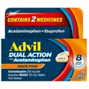 Advil Dual Action Terug Pijn Caplets Levert 250 mg Ibuprofen en 500 mg Acetaminofen per dosis voor 8 uur van rugpijn verlichting - 72 Tel.