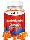 Benfotiamine 320mg Gummies avec supplément L-Leucine 45mg: Complexe Vitamine B1 essentielle pour les hommes et les femmes, non-OGM, végétalien et sans gluten - soutient le métabolisme, l'énergie et le système nerveux santé