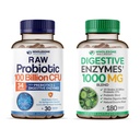 Geheel Wellness Biologische Probiotica 100 miljard CFU + Digestieve Enzymen 1000mg met Prebiotica Bundle