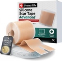 Medical Grade Siliconen Scar Tape Advanced Kleefstof vorming (1.6" x 118") Scar Removal Away Strips voor chirurgische littekens, Siliconen Tape & Keloid Scar Behandeling, Herbruikbare Siliconen Scar Sheets