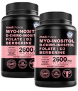 14-in-1 Inositol Supplement & Hormone Support for Women - 40:1 Myo-inositol & D-Chiro Inositol Ovarian Support Capsules for Hormone Balance with Folaat, Vitamin D and B12 (120 count) (pack of 2)