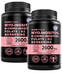 14-in-1 Inositol Supplement & Hormone Support for Women - 40:1 Myo-inositol & D-Chiro Inositol Ovarian Support Capsules for Hormone Balance with Folaat, Vitamin D and B12 (120 count) (pack of 2)