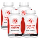 Silver Fern merk Ultimate Discompensative Enzyme Supplement - 4 flessen - Hoge Potentie, Multi Enzyme - Digestieve Comfort & Food Tolerantie - Amylase, Protease, Cellulase, Meer
