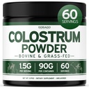 Colostrum Supplement Powder 90g (60 porties van 1,5 g Pure Bovine Colostrum Std. tot 20% IgG Immunoglobulines bevatten) Gras Fed Powder - Geen fillers, derde partij getest, ongearomatiseerd & USA Made