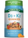 De waarheid van de natuur Vitamine D3 + K2 Gummies 50 Telling 