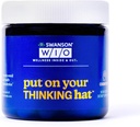 Swanson WIO Zet je denkhoed Brain Health, Concentratie, Better Focus, Ginkgo Biloba + Neurofactor Koffiefruit, Veganistisch, Non-GMO, Wellness, 30 Veggie Capsules (30-Dag Supply)