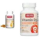 Formules de jus Curcumine 95 500mg - Jusqu'à 120 portions (capsules de légumes) et vitamine D3 125 mcg (5000 UI) - 100 portions (sofgels)