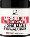 Magnesium L-Threonate Supplement met Lions Mane & Ashwagandha Root - 1000Mg per portie voor 60 Count Supply - Advanced Formula Support