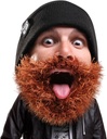 Baardhoofd Busy Biker Baard Beanie - Grappig breihoed en nep baard kostuum zwart