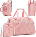 Pink Women's 40L Gym Duffel met schoen Compartiment - Carry On Weekender Overnachting Bag - Persoonlijke item Travel Workout Tote