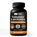 Kurkuma & Moringa (365 capsules) Geen Magnesium of Rijst Fillers, altijd zuiver, Lab geverifieerd