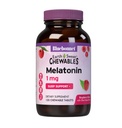 Bluebonnet Nutrition EarthSweet Melatonin 1 mg à action rapide Dissolve la nuit relaxation et repos de sommeil - Aide au sommeil - Sans gluten, végétalien - Arôme framboise - 120 comprimés à croquer