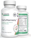 Eve's Harmony Menopauze Supplement, Hormone Ondersteuning voor vrouwen met Soy Isoflavones, Black Cohosh & Red Raspberry, Niet-GMO Natuurlijke PMS & Menopausale Symptoom Ondersteuning, 60 Capsules