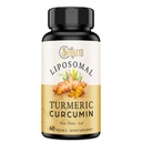 Supplément curcumine curcuma liposomique 2000mg, 95% Extrait curcuminoïde normalisé et poudre de racine organique avec des fruits de poivre noir Piperine (15mg), 60 softgels