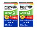 PreserVision Eye Vitamin & Mineral Supplement AREDS 2 Formula + CoQ10, 2-in-1 gezondheidsvoordelen, 100 Softgels (2 per dag) Pack van 2