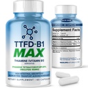 TTFD Thiamine B1 Supplément 60Capsules Fabriqué aux États-Unis- Thiamine TTFD Vitamine B1 MAX, Supplément haute capacité pour l'énergie et la focalisation, soutient la fonction nerveuse saine et le bien-être global par MaxLife Naturals
