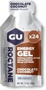 GU Energy Roctaan Ultra Endurance Energy Gel, Vegan, Glutenvrij, Kosher en Dairy-Free On-The-Go Sports Nutrition voor hardlopen, fietsen, wandelen of skiën, Chocolade Kokosnoot,24-Count
