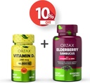 ORZAX Vitamine D3 10000 ie Vlierbessen Capsules, 2000mg Sambucus, Bundel