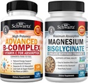 Vitamine B Complex met Vitamine C (4 maanden Supply) Plus Hoge Absorptie Magnesium Bisglycinate Capsules (4 maanden Supply)