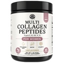 Multi Collageen Peptides Powder Types I, II, III, V, X Multi Collageen Protein Powder with Hyaluronic Acid, Biotin, Vitamin C, For Skin Hair Nails joints and Gut Health - Keto, Non-GMO Supplement