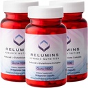 Relumins Advance Nutrition Gluta 1000 - Verminderde L-glutathion, Alpha Lipoïnezuur en Rose HIPS, Antioxidant Ondersteuning voor de huid en de algehele wellness, Made in USA - 30 Capsules x 3 Flessen (45-dagen levering)