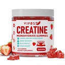 Creatine Monohydraat Gummies 5 g voor mannen & vrouwen, 120 Suikervrije Gummies met 200 Mg Magnesium Glycinate, 200 Mg L-Threonate voor spierondersteuning, Energie Boost