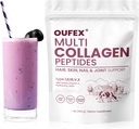 Multi Collageen Peptides Powder, Collageen Peptides for Women & Men, Collageen Powder with Hyaluronic Acid, Biotin, Types I, II, III, V, X, Promoot Hair, Nail, Skin, Bone and Joint Health (1 lb)