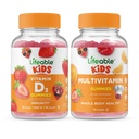 Levensvatbare vitamine D Kids + Multivitamine Kids, Gummies Bundle - Grote Proeverij, Vitamine Supplement, Glutenvrij, GGO-vrij, Kauwgom