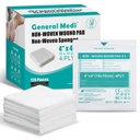 General Medi Sterile Gauze Eponges, 4" x 4" Plaquettes pour blessures non tissées - Éponges individuellement enrobées de façon très absorbante pour les blessures mineures, les coupures et les brûlures soins des blessures (60 paquets, 120 pièces Total)