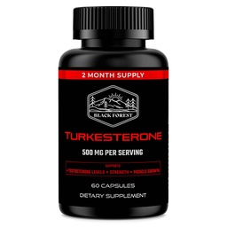 Black Forest Turkesterone Supplement 500mg Capsule (Max Purity 95% Extract) 2 maanden Levering (500mg Turkesteron van 526mg Ajuga Turkestanica) Vergelijkbaar met Ecdysteron voor sterkte en spiergroei