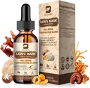 Lions Mane Mushroom Liquid Drops, 8 in 1 Mushroom Complex Supplement met Ierse Zee Mos, Chaga, Turkije staart, Cordyceps & Meer voor Hersenen, Focus, Cognitive & Immune Support, Vegan, Peach Flavor, 60mL
