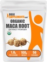 BulkSupplements.com Biologische Maca Root Extract Poeder - Biologische Maca Poeder, Voedingssupplement - Vegan & Glutenvrij, 1,8 g per portie, 100 g (3,5 oz) (pakket van 1)