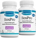 EuroMedica BosPro - Supplément d'extrait de Boswellia Serrata - Supplément diététique pour un soutien pulmonaire sain - Formule de supplément à base de plantes - 60 Softgels, 2 Pack (120 Softgels)