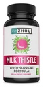 Zhou Milk Thistle - Liver Health Supplement, Silymarin Milk Thistle Extract & Powder for Men & Women, Herbal Cleanse Support, Metabole Health - 60 Vegetarische Capsules