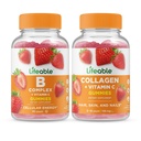 Lifeable B Complex + Collageen & Vitamine C, Gummies Bundle - Grote Proeverij, Vitamine Supplement, Glutenvrij, GGO-vrij, Kauwgom
