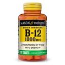 MASON NATURAL B12 1000 mcg Dissoudre rapidement les comprimés pour une conversion saine des aliments en énergie, 200 jours d'approvisionnement