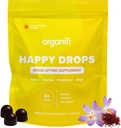 Organifi Happy Drops - Daily Superfood Happy Gummies voor volwassenen - Mood Support Supplement voor balans, geluk, energie en het nemen van de rand - Sweet Lemon Flavor - 60 Gummies