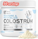 Poudre de supplément de colostrum pour les humains - Supplément de colostrum biologique pour la santé de Gut, la croissance des cheveux, la beauté, et le soutien immunitaire - Non aromatisé (50 portions)