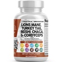 Schone Nutraceuticals Leeuwen Mane 20in1 Paddestoel Supplement met Turkije Tail Reishi Cordyceps Chaga Maitake Meshima Poria Cocos Shiitake Oyster Porcini Enoki - 1 Pack