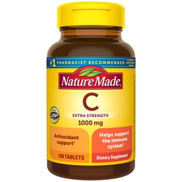 Nature Made Extra Strength Vitamine C 1000 mg, Dieetsupplement voor Immune Support, 100 tabletten, 100 dagen Supply