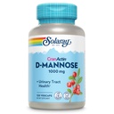SOLARAY D-Mannose 1000mg avec extrait de canneberge de CranActin - D Mannose et supplément de canneberge avec vitamine C - soutient la santé urinaire - Vegan, garantie de 60 jours