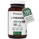 PRISTINE'S L Theanine 200mg Supplement Capsules - 3rd Party Tested Non GMO -150 Day Supply - Relaxation & Slaapkwaliteit Ondersteuning Capsules - Vegan, cGMP Facility & Gluten Free Glazen Flessen