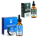 Sandalwood Baard Groei Kit met 2X Biotine voor mannen en Cedarwood Baard Groei Olie, natuurlijke ingrediënten & Thickens Gezichtsgroei