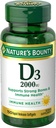 Bounty Vitamine D van de natuur, ondersteunt Immune Health & Bone Health, 2000IU Vitamine D3, 150 Softgels